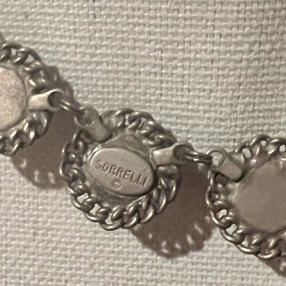 SORRELLI signed designer Statement necklace silvertone clear crystals - Picture 5 of 5